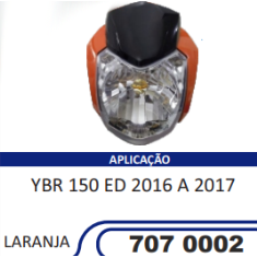 Carenagem Farol Completa Compatível YBR-150 ED 2016/2017 (Laranja) Sportive